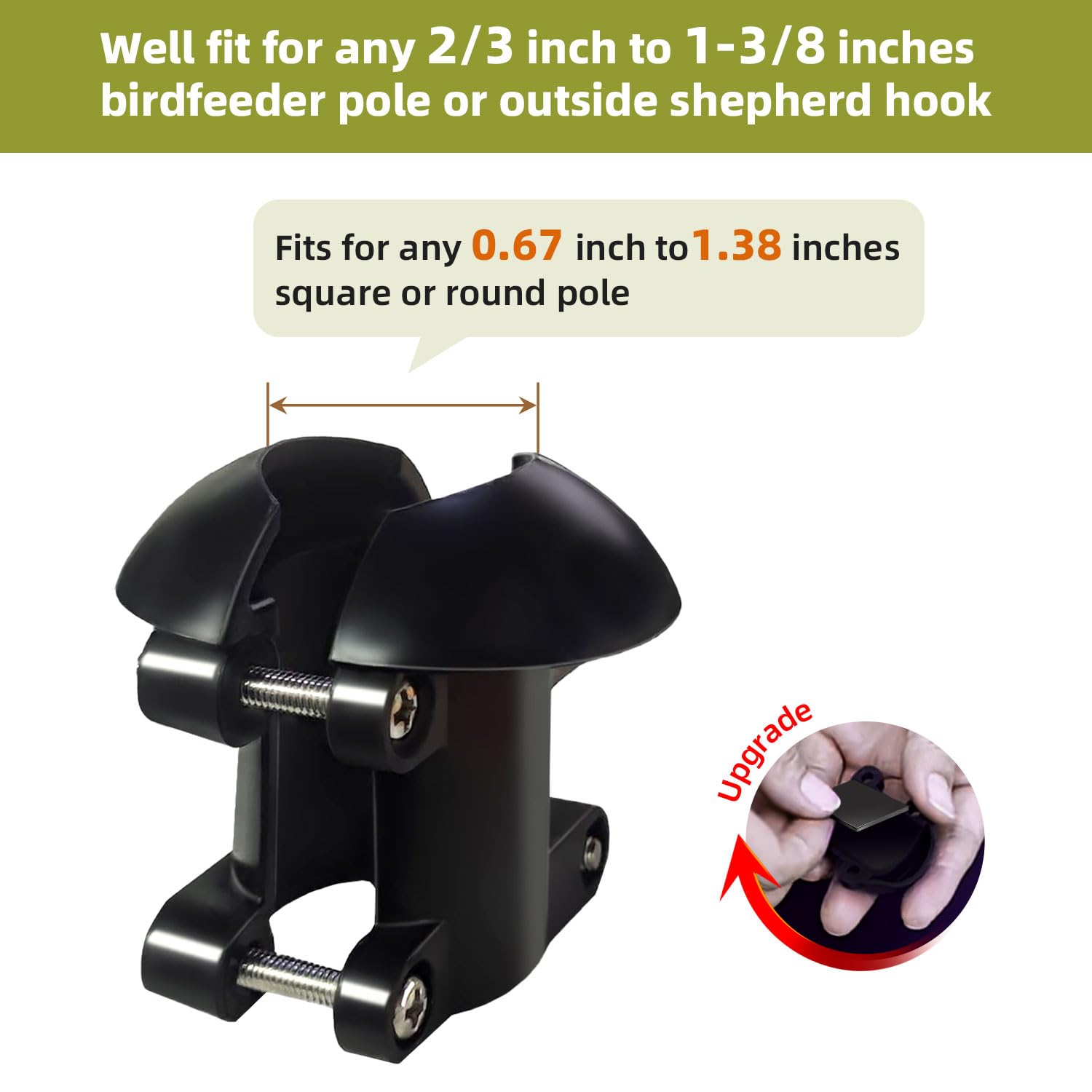 OLEKE mounted under feeder shows correct height and effective barrier