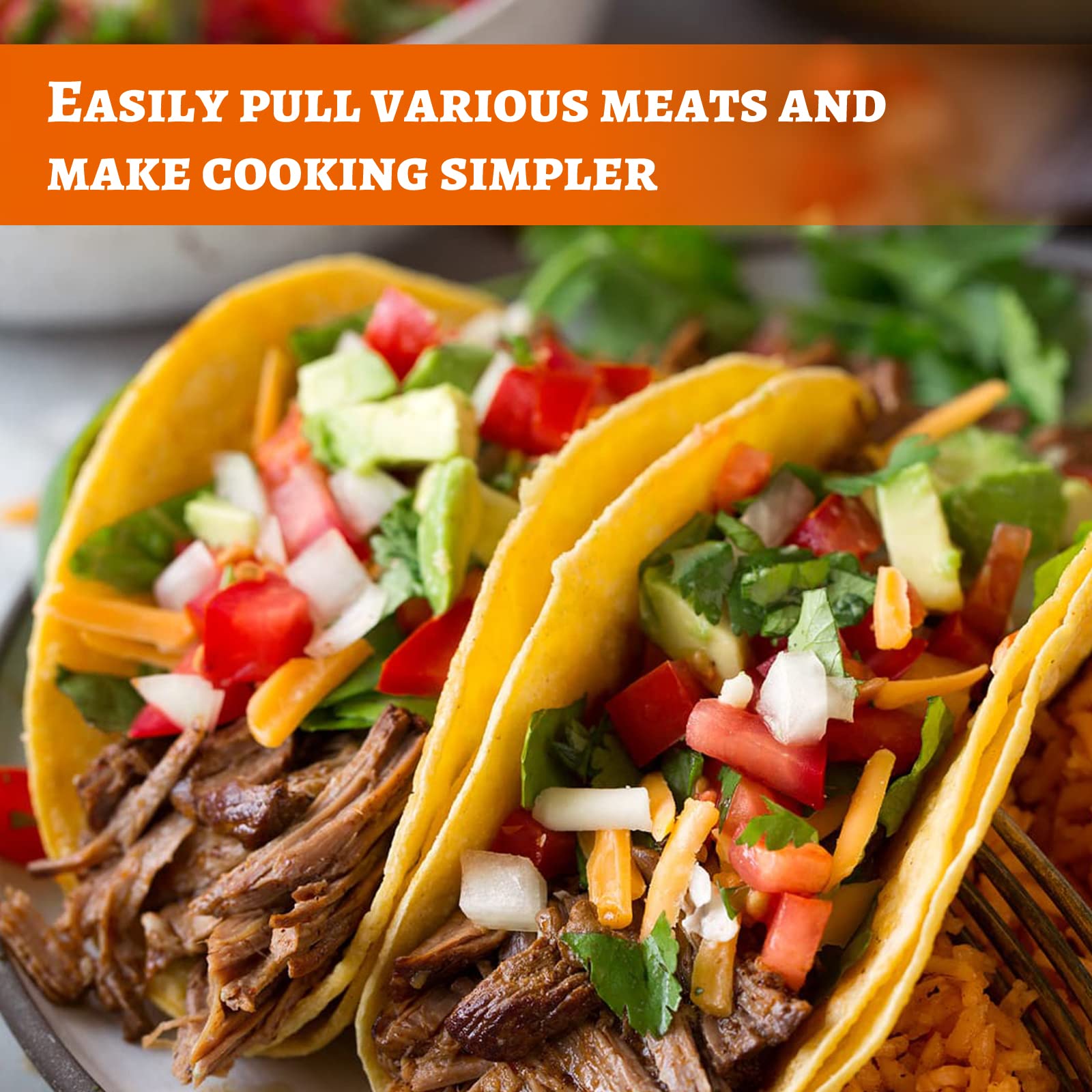 OLIGAI pork puller placed in dishwasher rack highlighting easy cleaning benefit