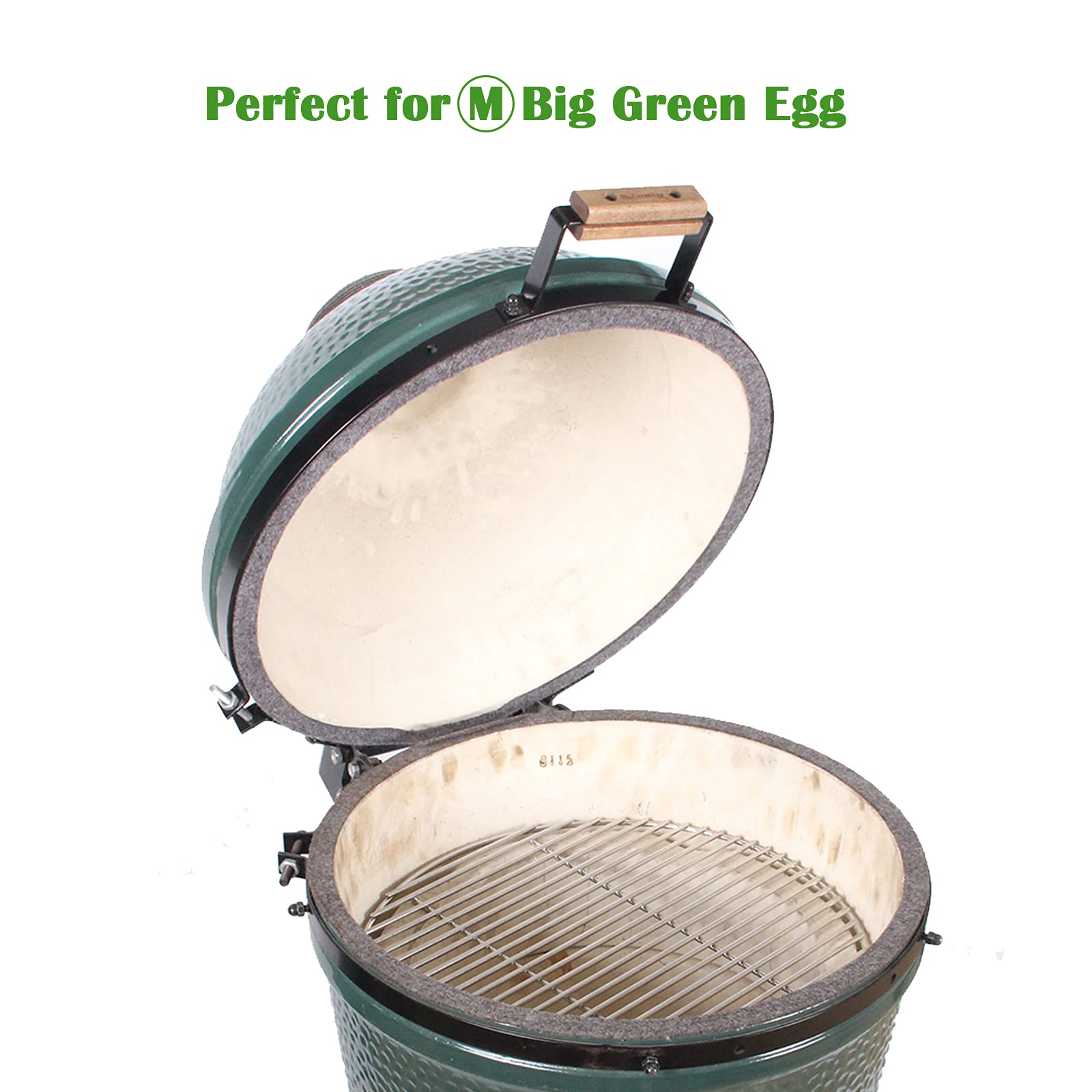 OLIGAI grate with cast-iron pan on top showing stable cook surface benefit