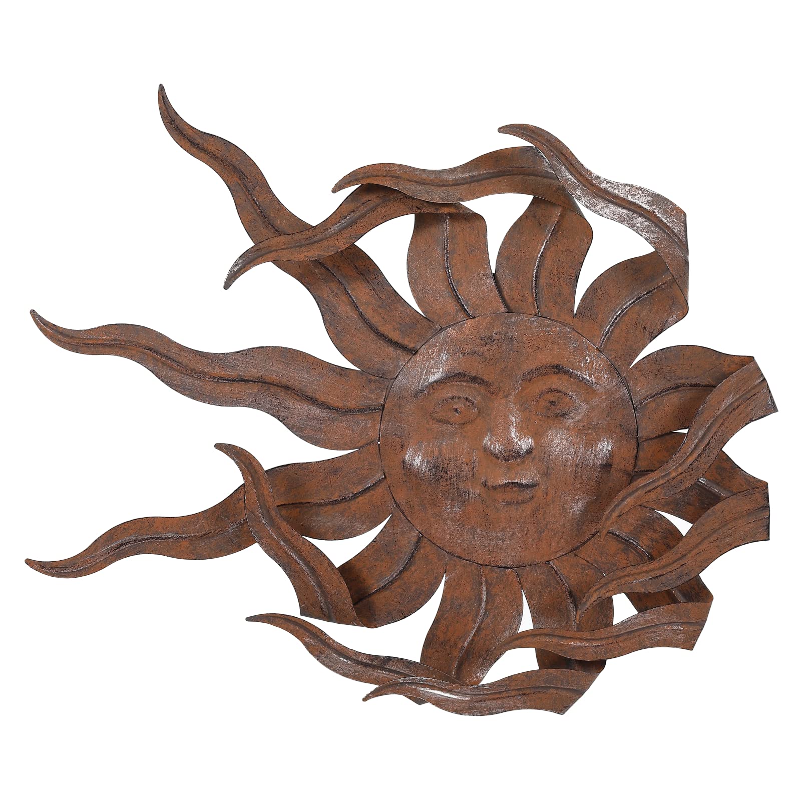 Oligsky front view of metal sunface showing bold design and outdoor-ready finish