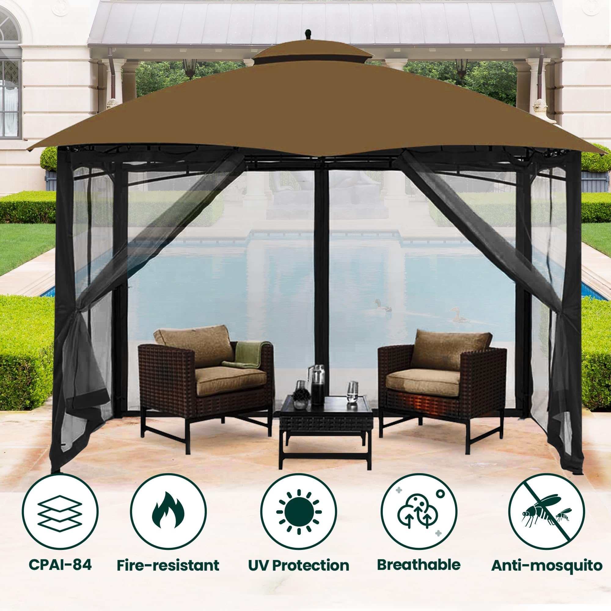 OLILAWN included hooks and C-rings hardware for quick installation benefit