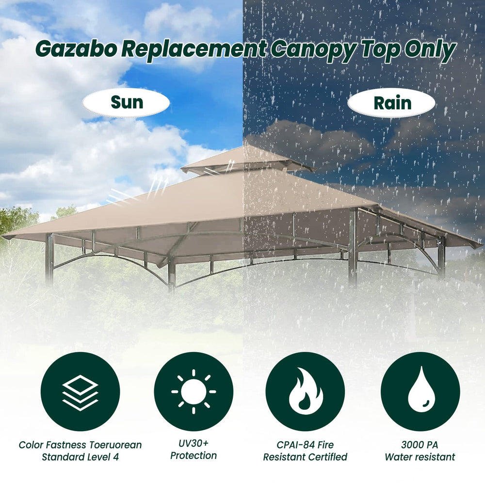 OLILAWN canopy in use over grill showing shaded cooking area benefit