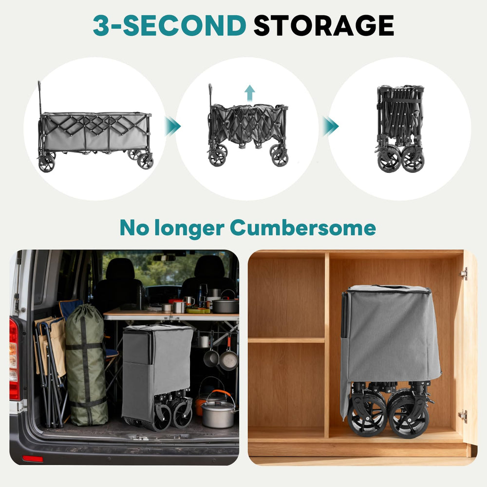 OLIXIS wagon next to cooler and chair showing 49‑inch cargo scale benefit