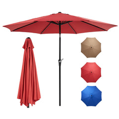OLIXIS front view 9ft umbrella showing full canopy and shade benefit