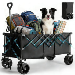 OLIXIS front view of wagon unfolded showing cargo capacity and stability