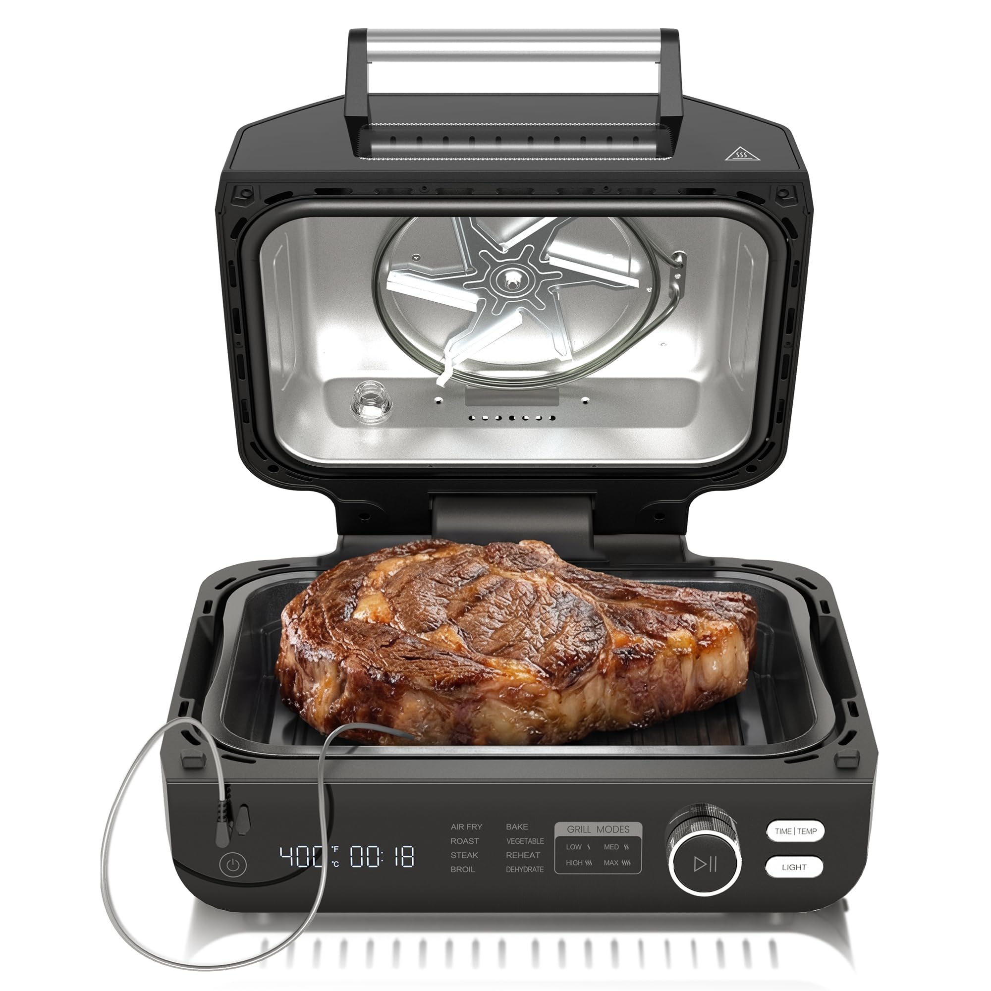 OLIXIS front view showing large grill surface and controls, clear capacity benefit