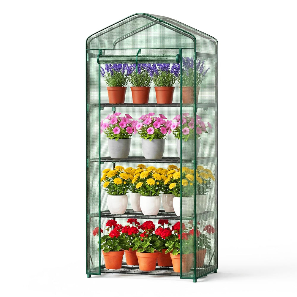 OLIXIS front view of mini greenhouse showing compact footprint and entrance benefit