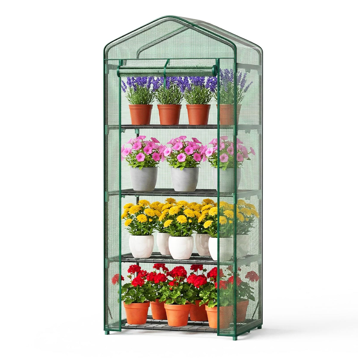 OLIXIS front view of mini greenhouse showing compact footprint and entrance benefit