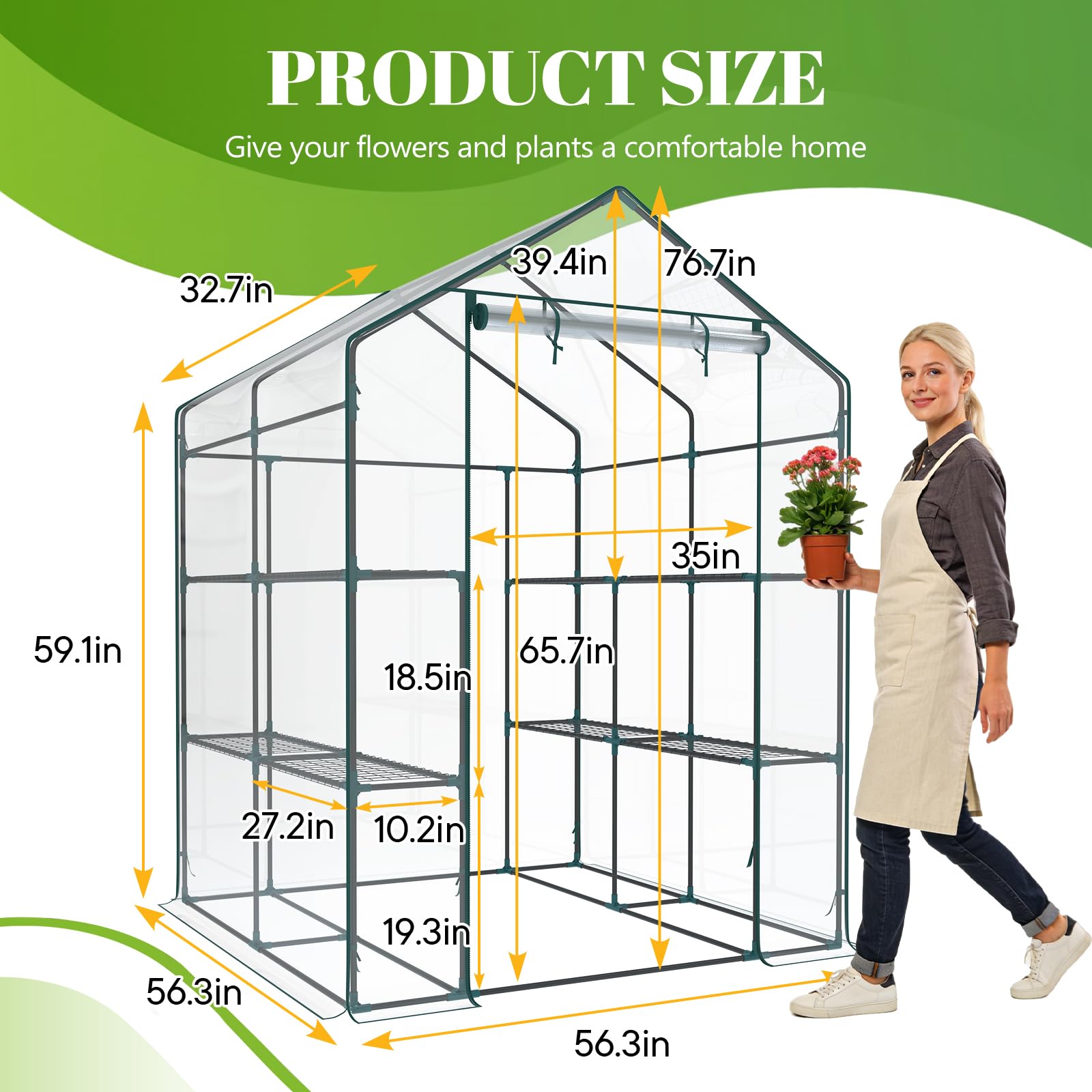 OLIXIS stakes and guylines securing greenhouse showing wind-resistance benefit
