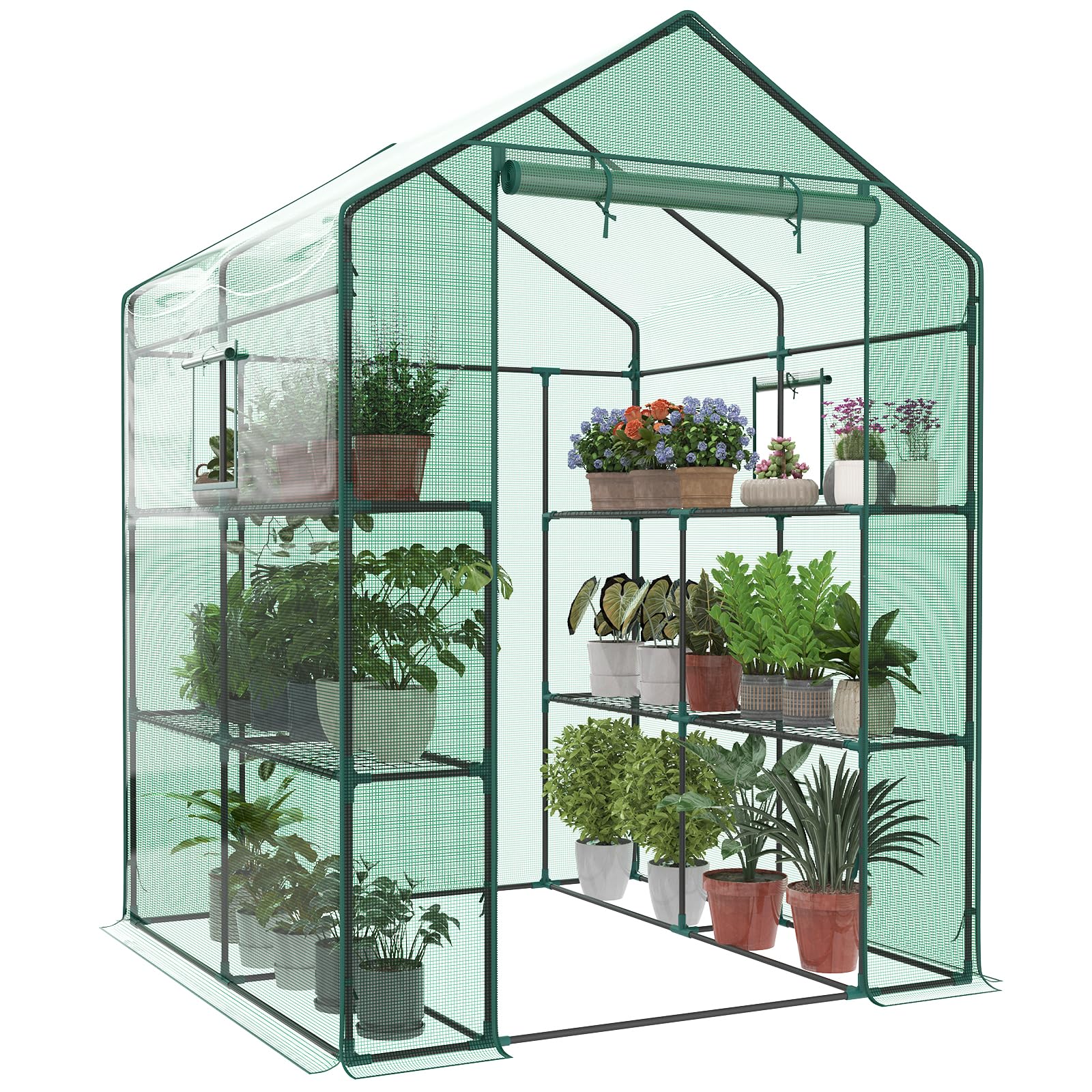 OLIXIS greenhouse front view showing sturdy frame and full cover protection