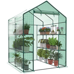 OLIXIS greenhouse front view showing sturdy frame and full cover protection