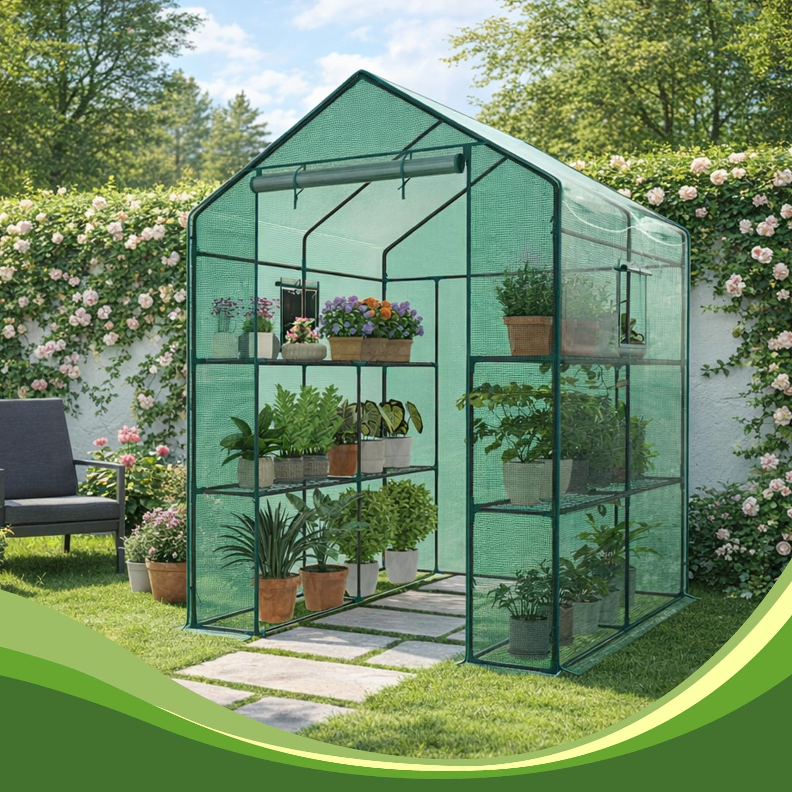OLIXIS greenhouse on patio illustrating practical use in outdoor living space