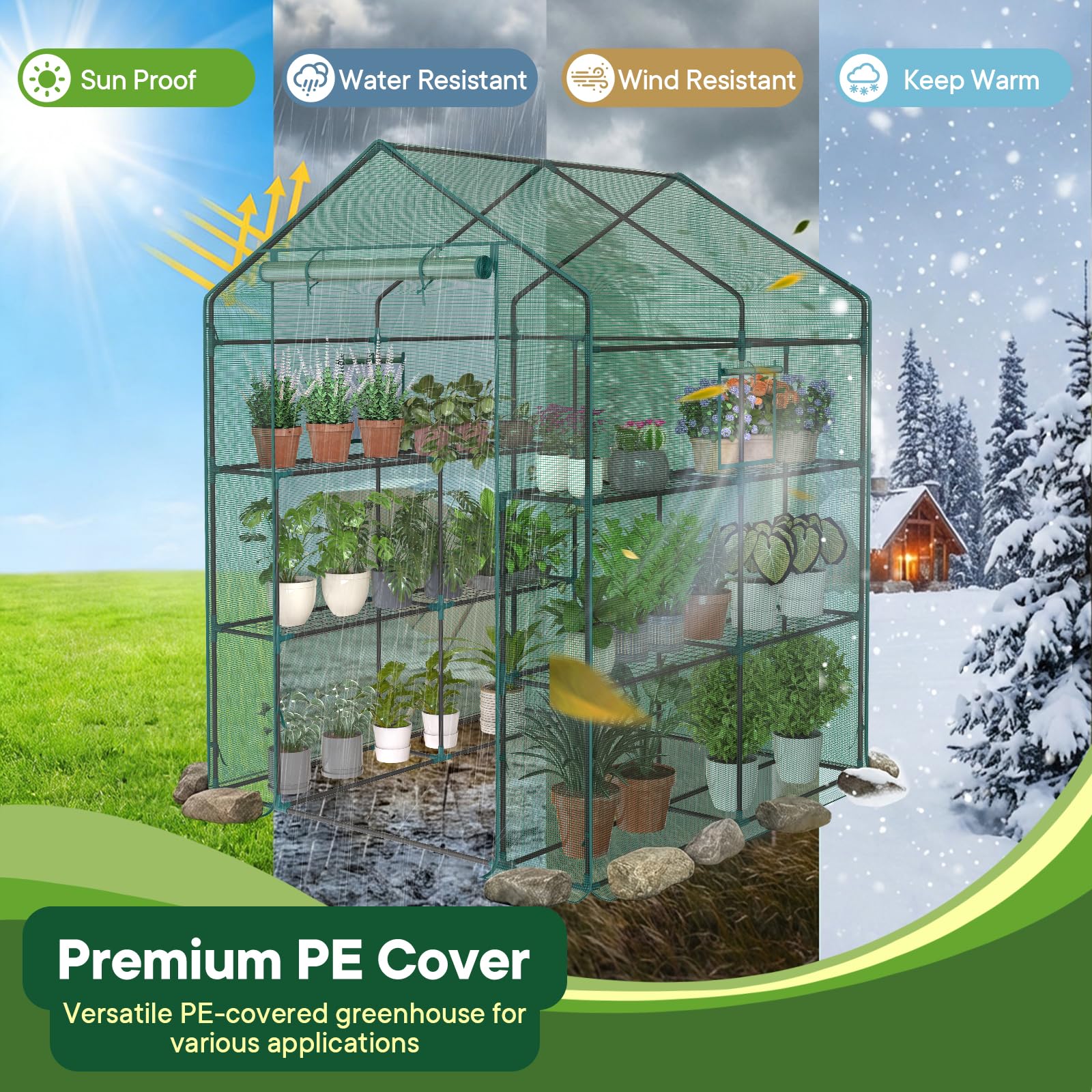 OLIXIS greenhouse shelf close-up revealing sturdy shelving and load support