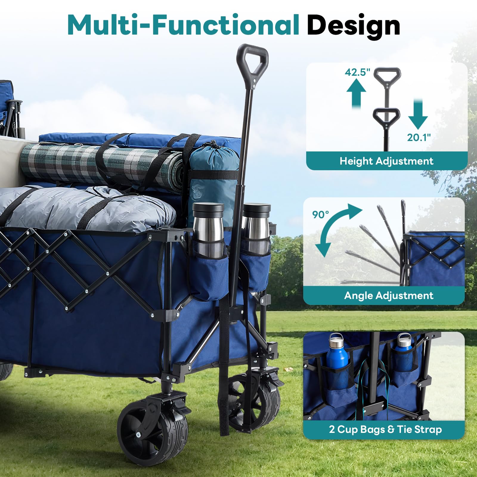 OLIXIS adjustable handle extended demonstrating comfortable pulling height