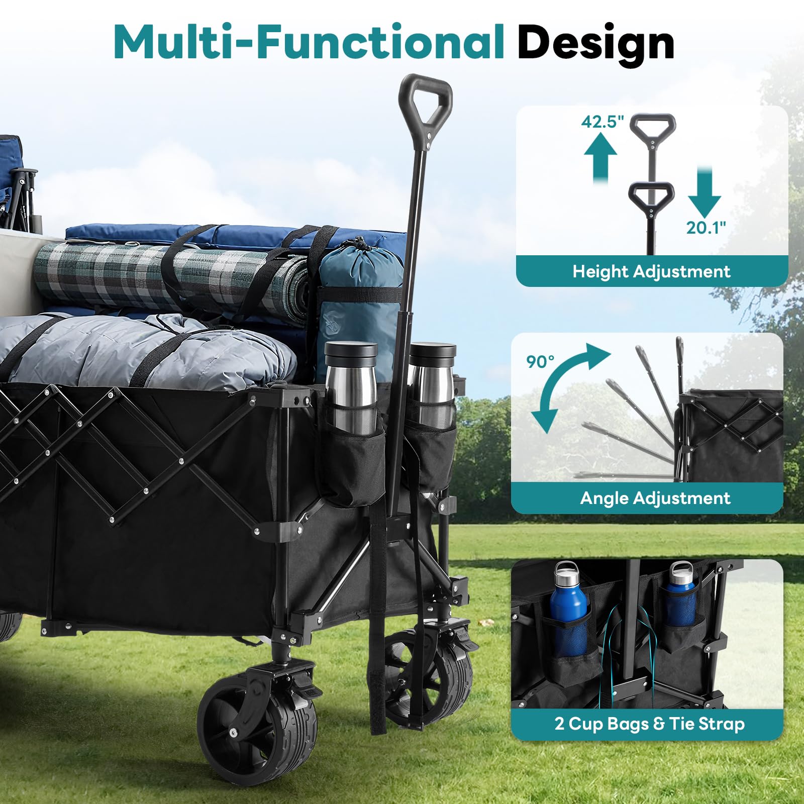 OLIXIS adjustable handle extended for comfortable pulling at different heights