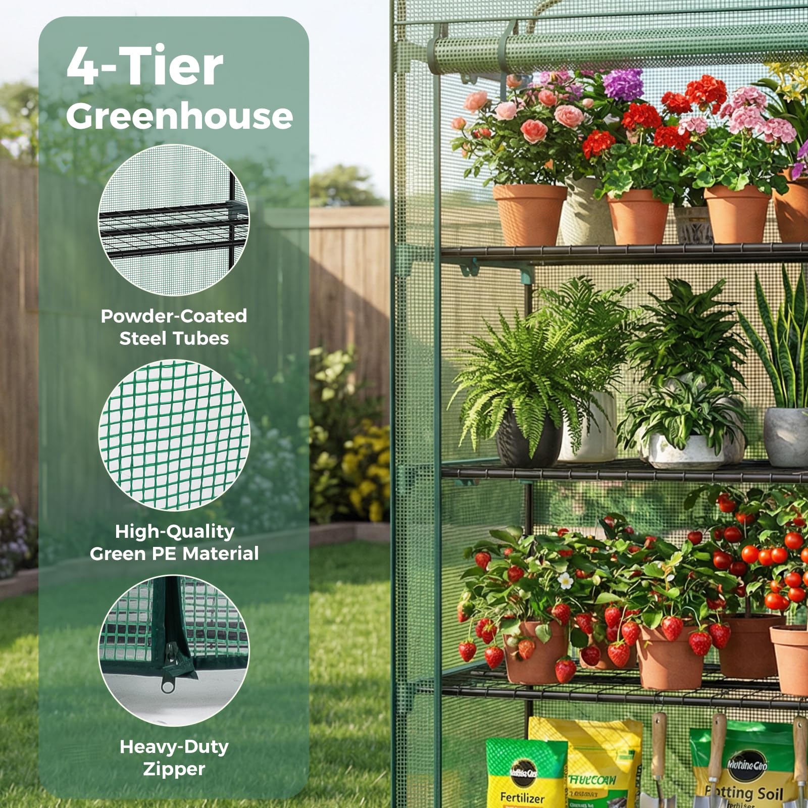 OLIXIS plant display with flowers and herbs illustrating organized growing benefit