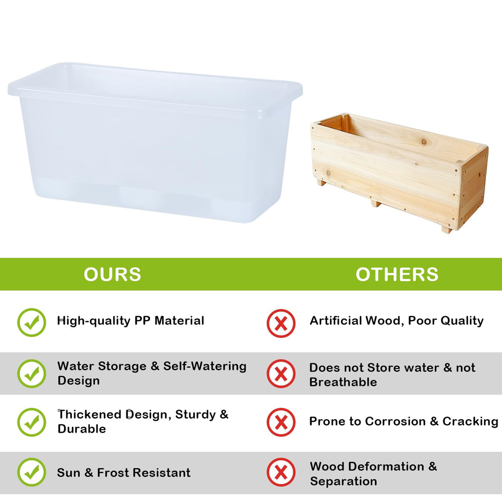 Oliz planter next to a ruler illustrating size and fit for small balconies benefit