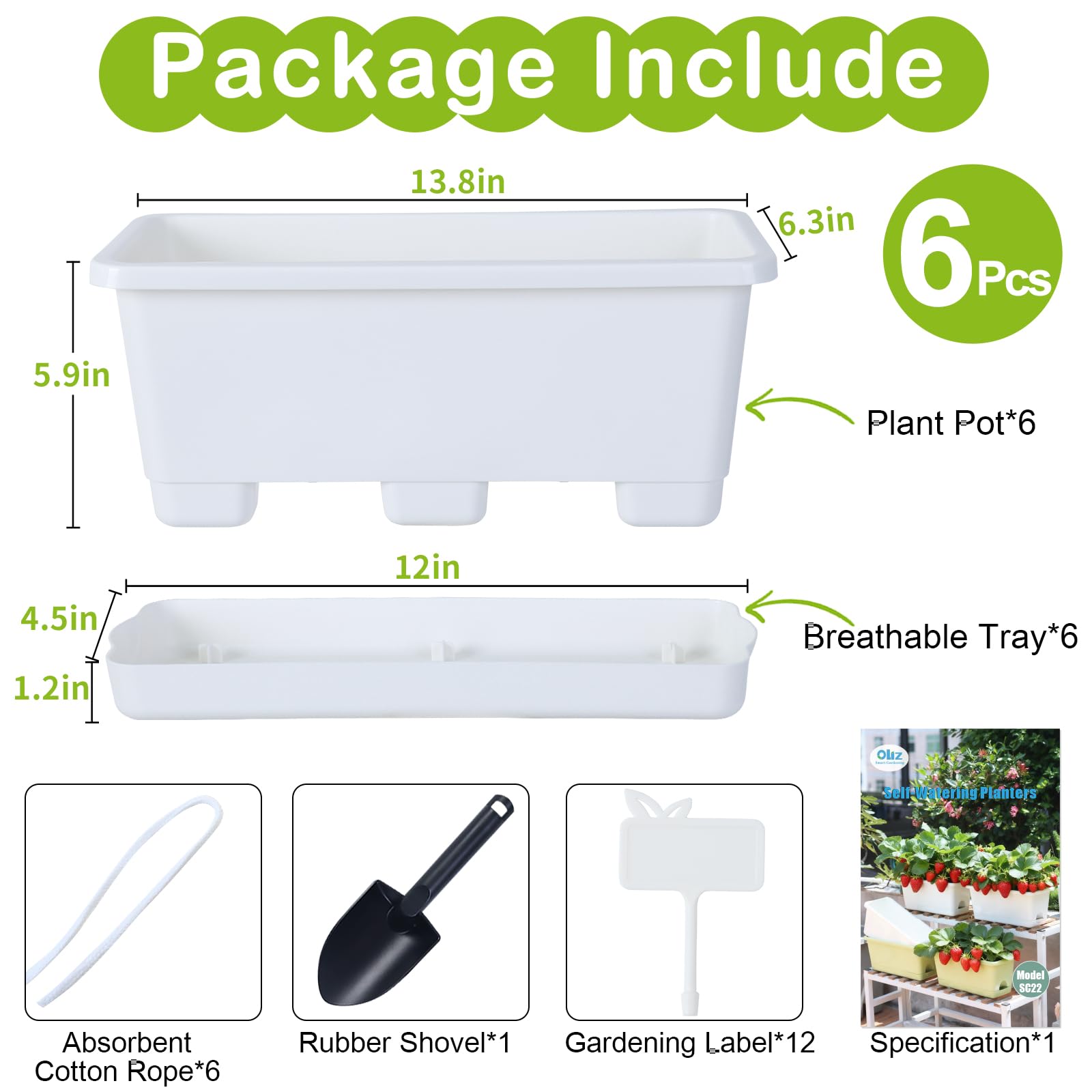 Oliz planter next to ruler to show 13.8 inch scale and help visualize fit benefit