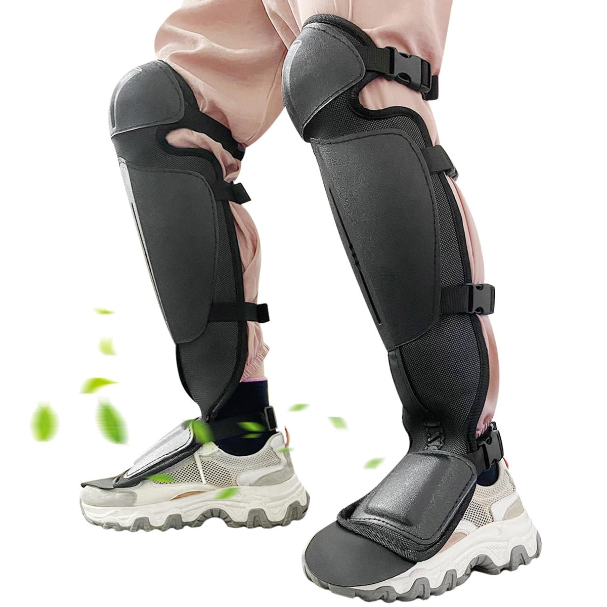 OLizee front view shin guards showing full coverage and protection