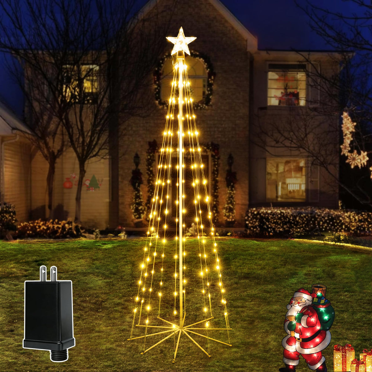 Ollny front packaging showing star topper and warm white LEDs, ideal for holiday displays