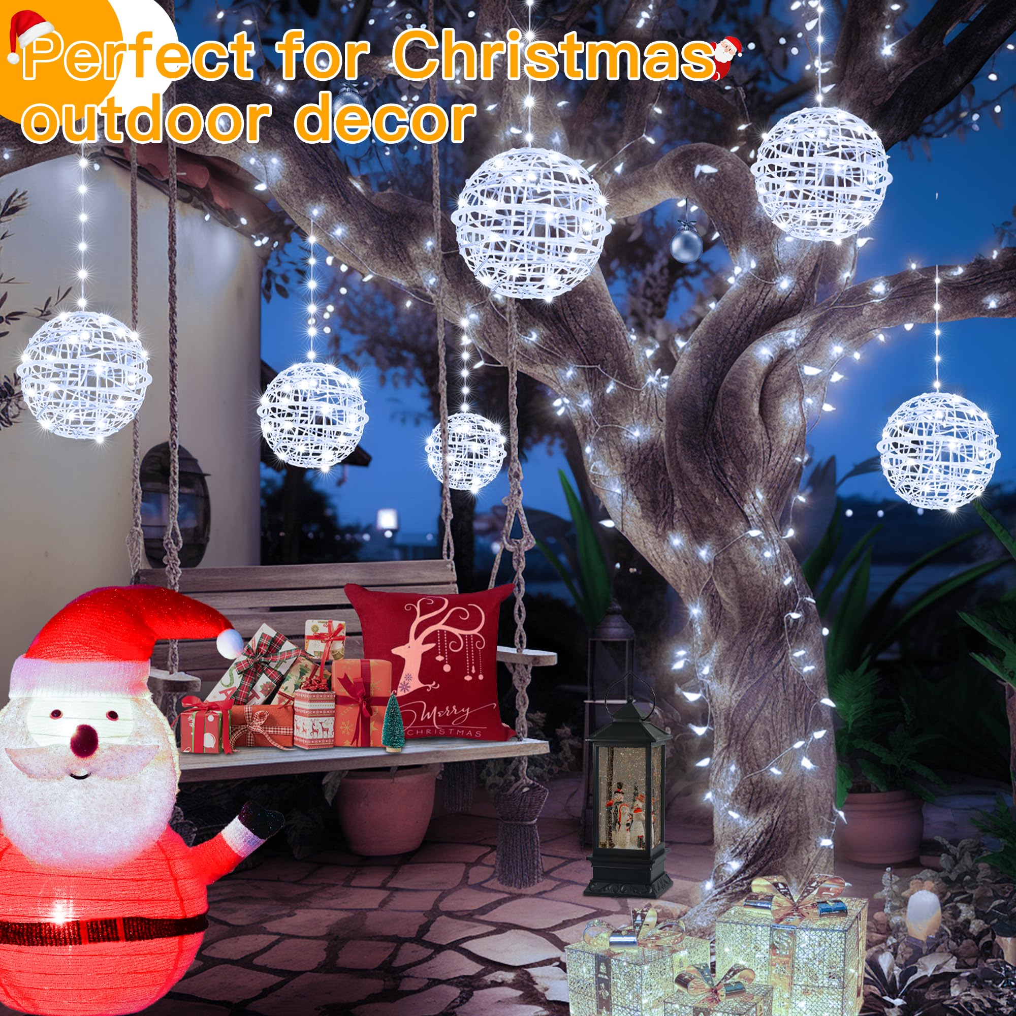 Ollny spheres on indoor mantel offering elegant cool-white lighting
