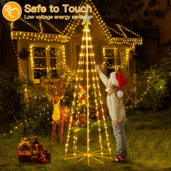 Ollny lights installed on outdoor tree demonstrating weatherproof holiday ambiance