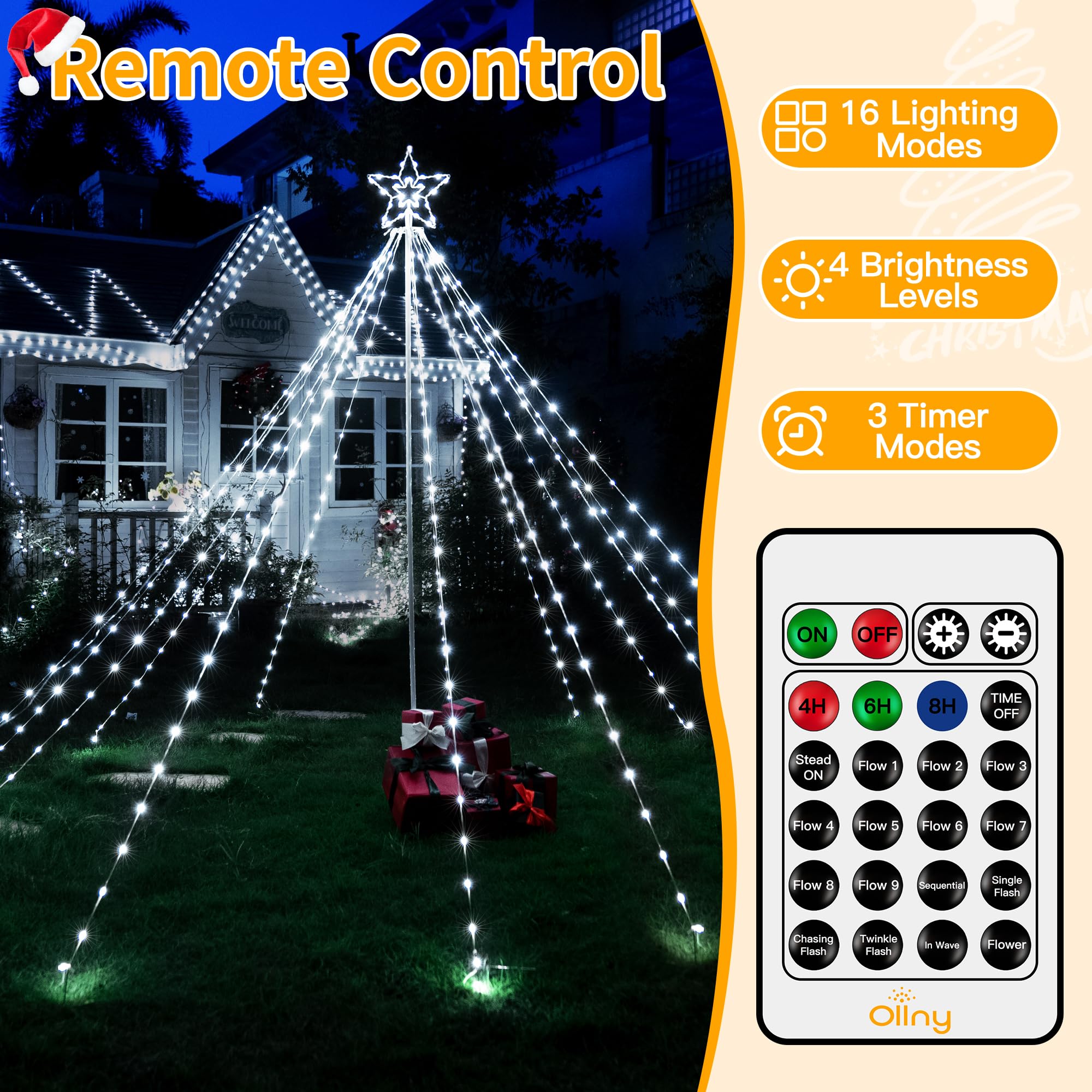 Ollny light strings detail with epoxy-wrapped LEDs for durable weather resistance