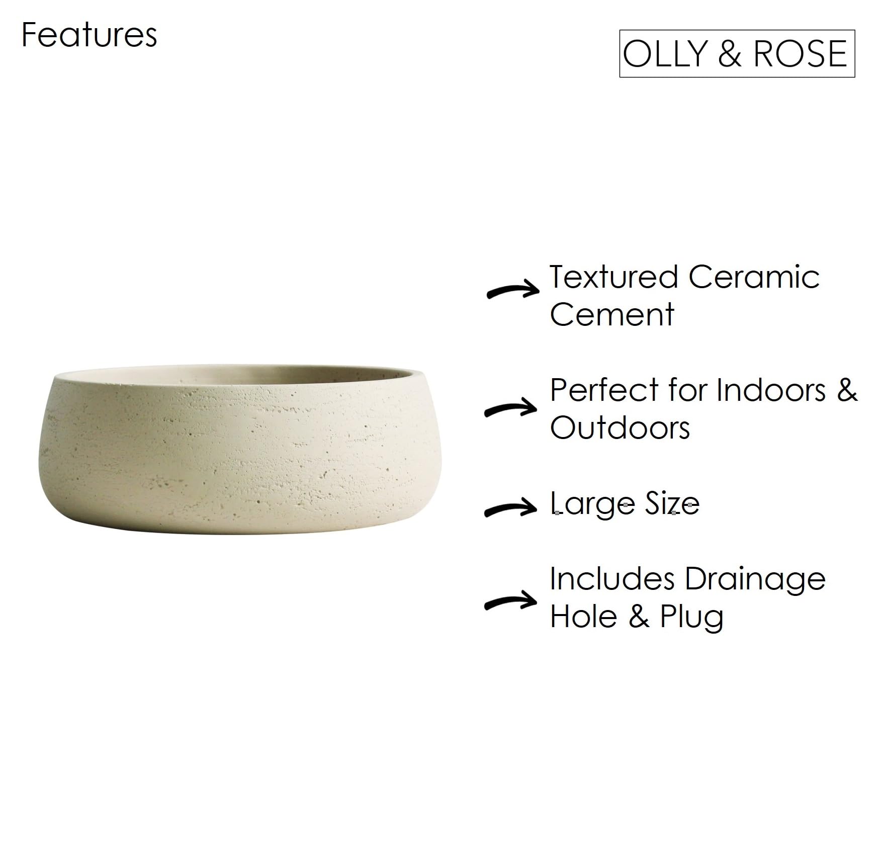 Olly & Rose side view with ruler for size comparison showing 28.5cm diameter benefit