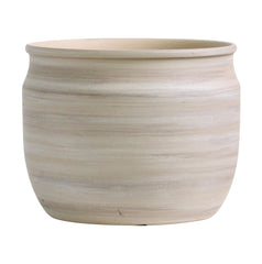 Olly & Rose front view of pot showing neutral taupe finish and modern shape for decor