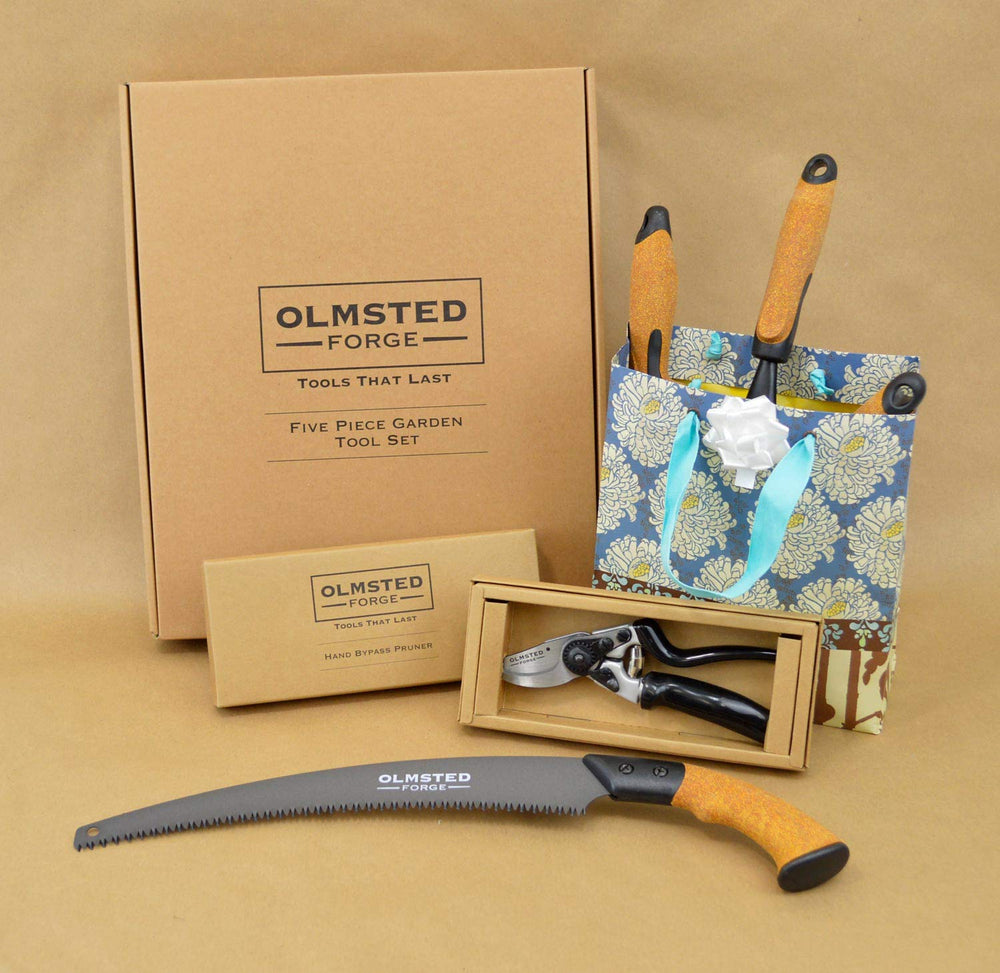 Olmsted Forge transplant tool detail showing narrow blade for gentle seedling work