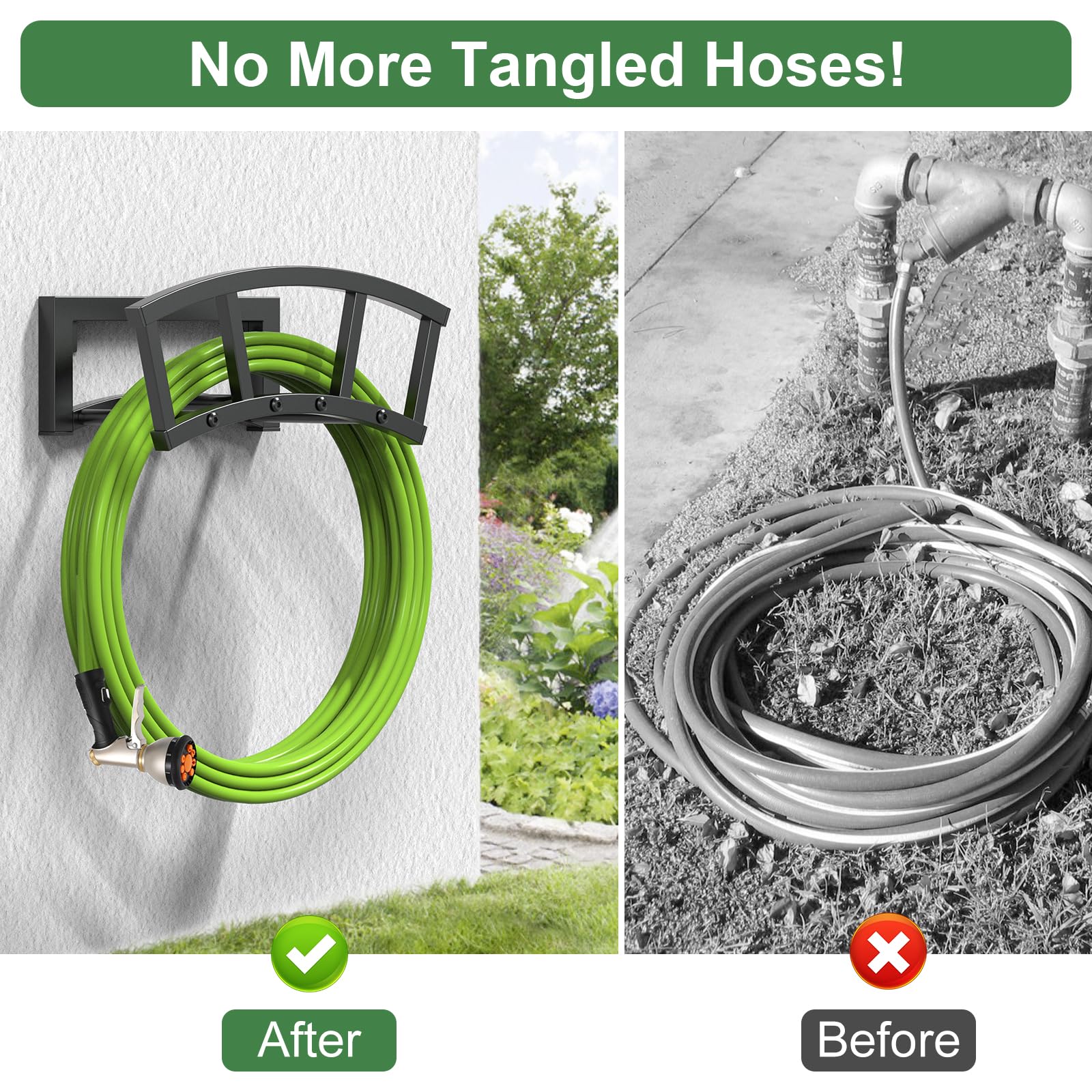 OLV mounted on brick wall with hose illustrating convenient access benefit