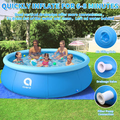 OLYMSOLD family enjoying pool in backyard showing easy setup and summer fun
