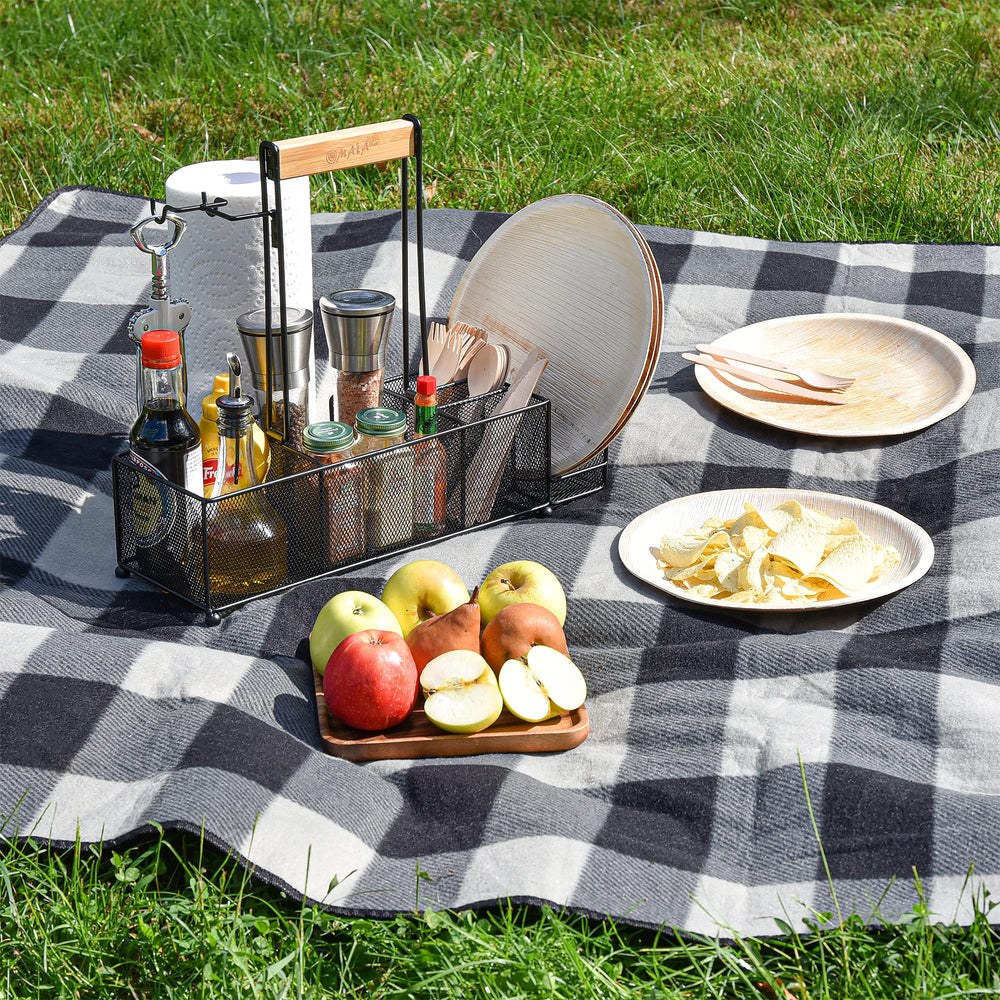 OMAIA paper towel holder mounted on caddy keeps napkins accessible and dry