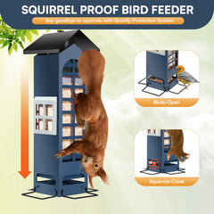 OMEUTY close-up of weight-activated perch demonstrating squirrel-blocking action
