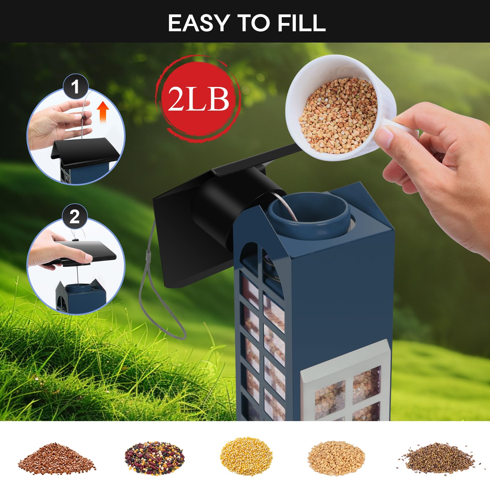 OMEUTY wide top open for quick refills and easy cleaning convenience