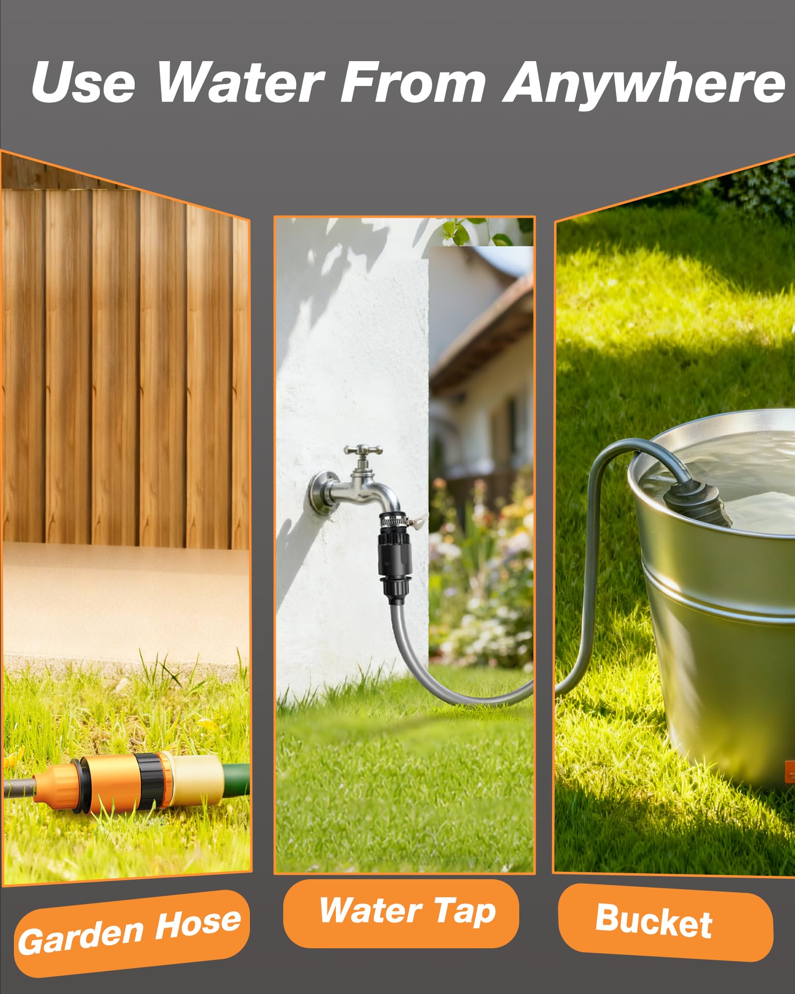 OMGEXTRD drawing water from a bucket for flexible outdoor use