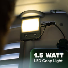 Omlet Coop Light close-up of LEDs highlighting even warm illumination for flocks