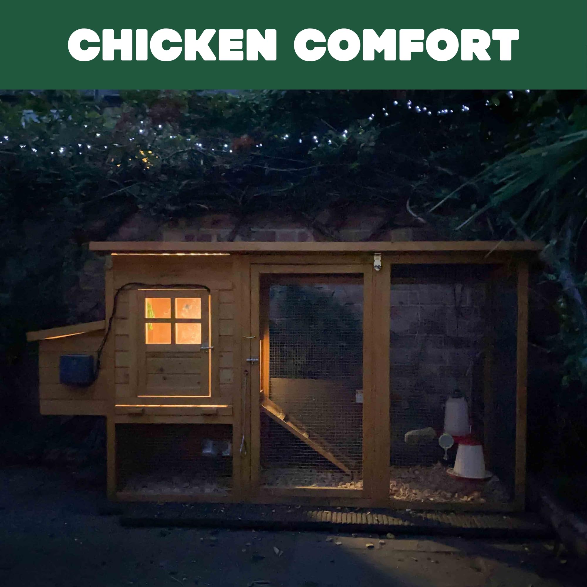 Omlet Coop Light labelled controls demonstrating easy setup and pairing benefits
