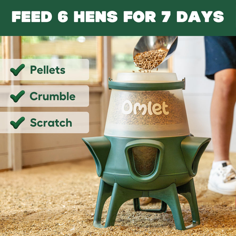 Omlet feeder freestanding with legs for stable ground placement