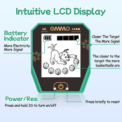OMMO animated LCD close-up with puppy display, encourages discovery play