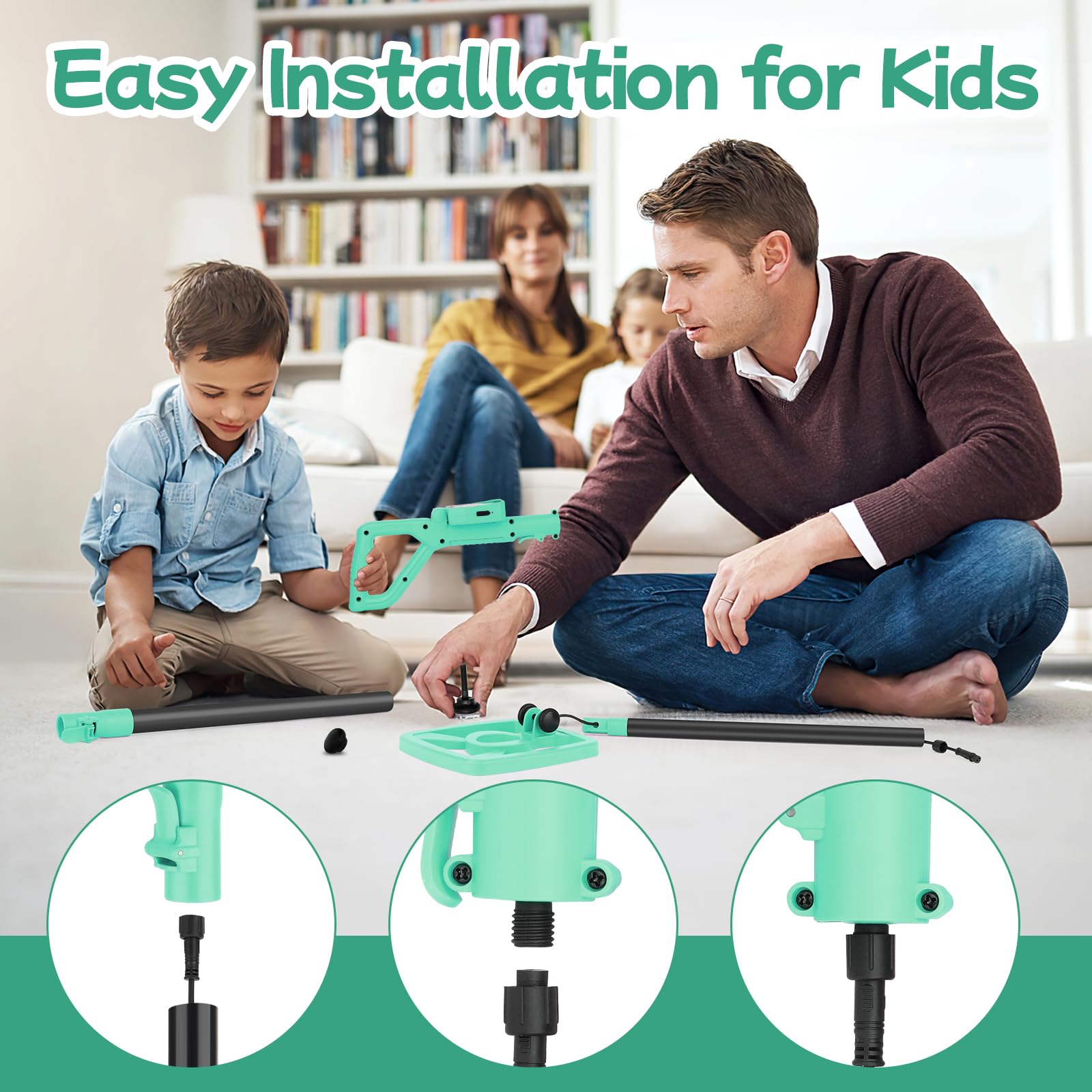 OMMO child using detector at beach, promotes active outdoor family time