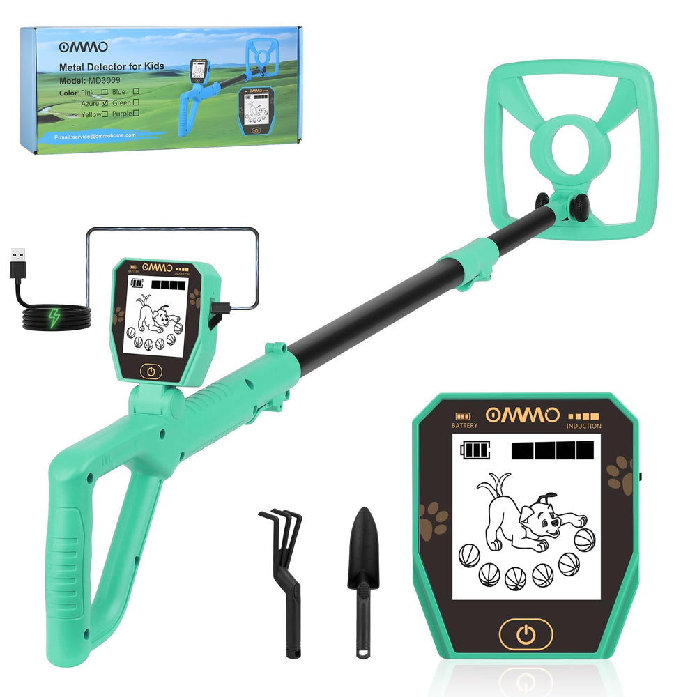 OMMO front view showing detector and playful design, boosts outdoor exploration