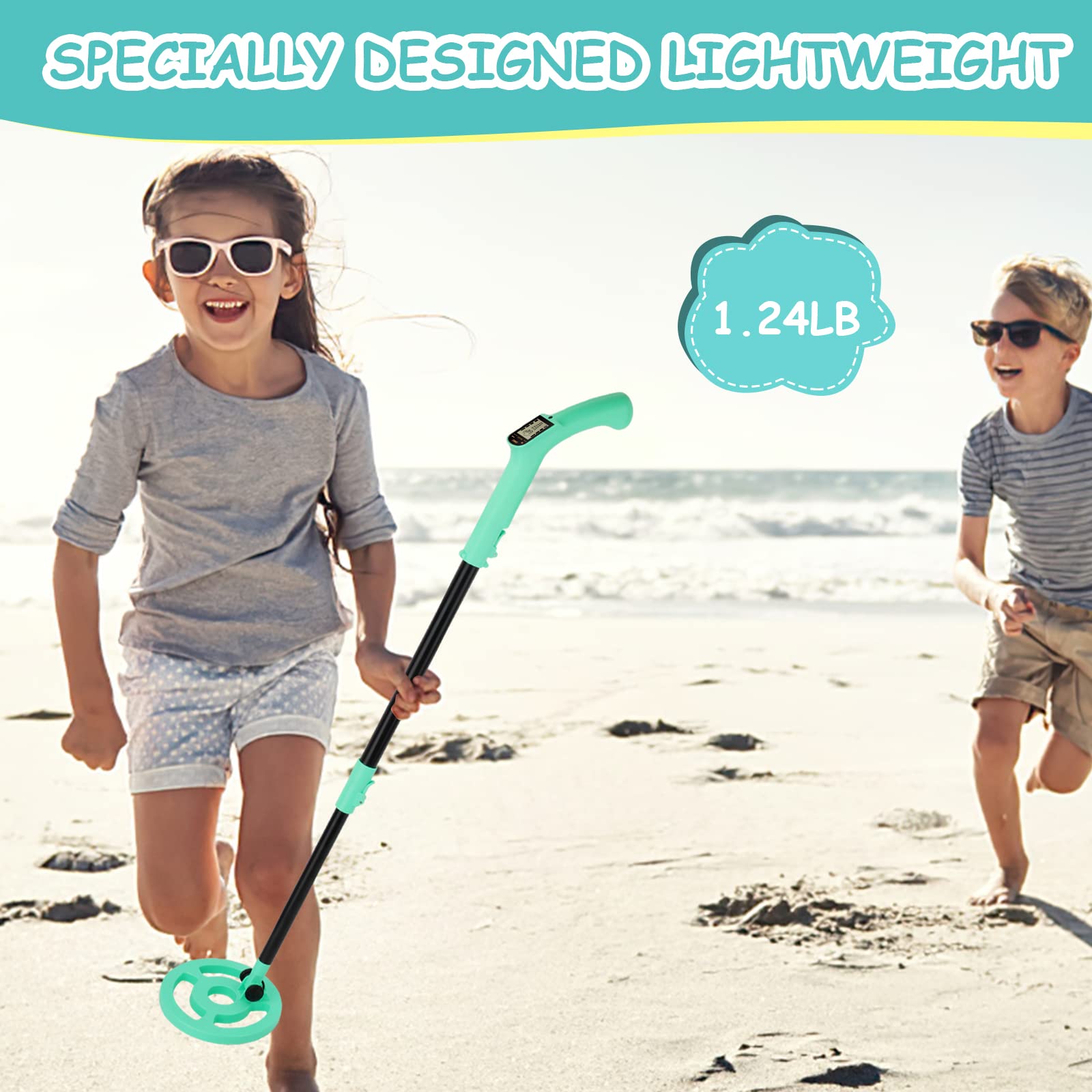 OMMO child using detector outdoors encouraging active exploration