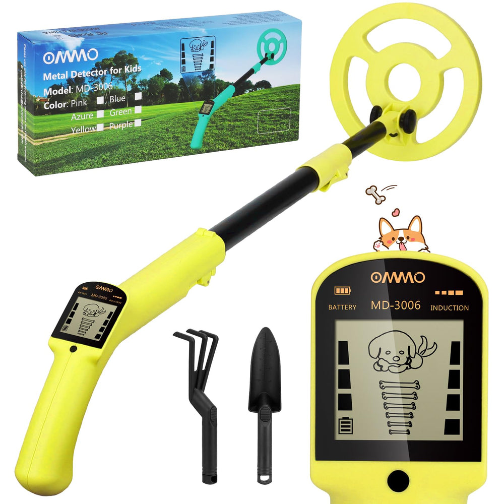 OMMO front view of yellow detector showing friendly design and quick play benefits