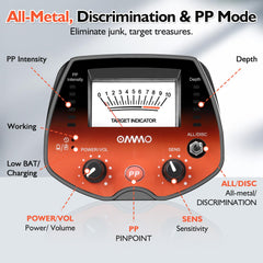 OMMO search coil close-up waterproof design for beach and shallow-water detecting