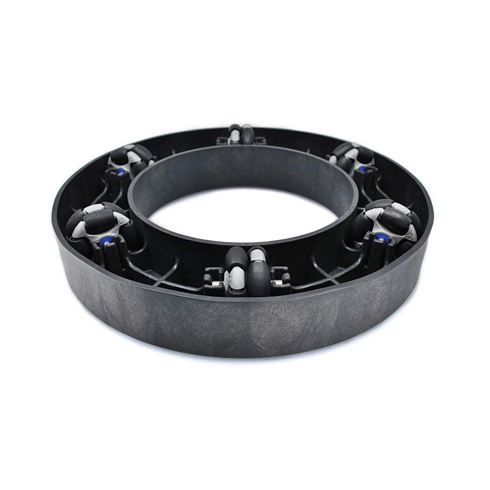 Omnia plant caddy under tilted pot to show tool-free installation and ease benefit