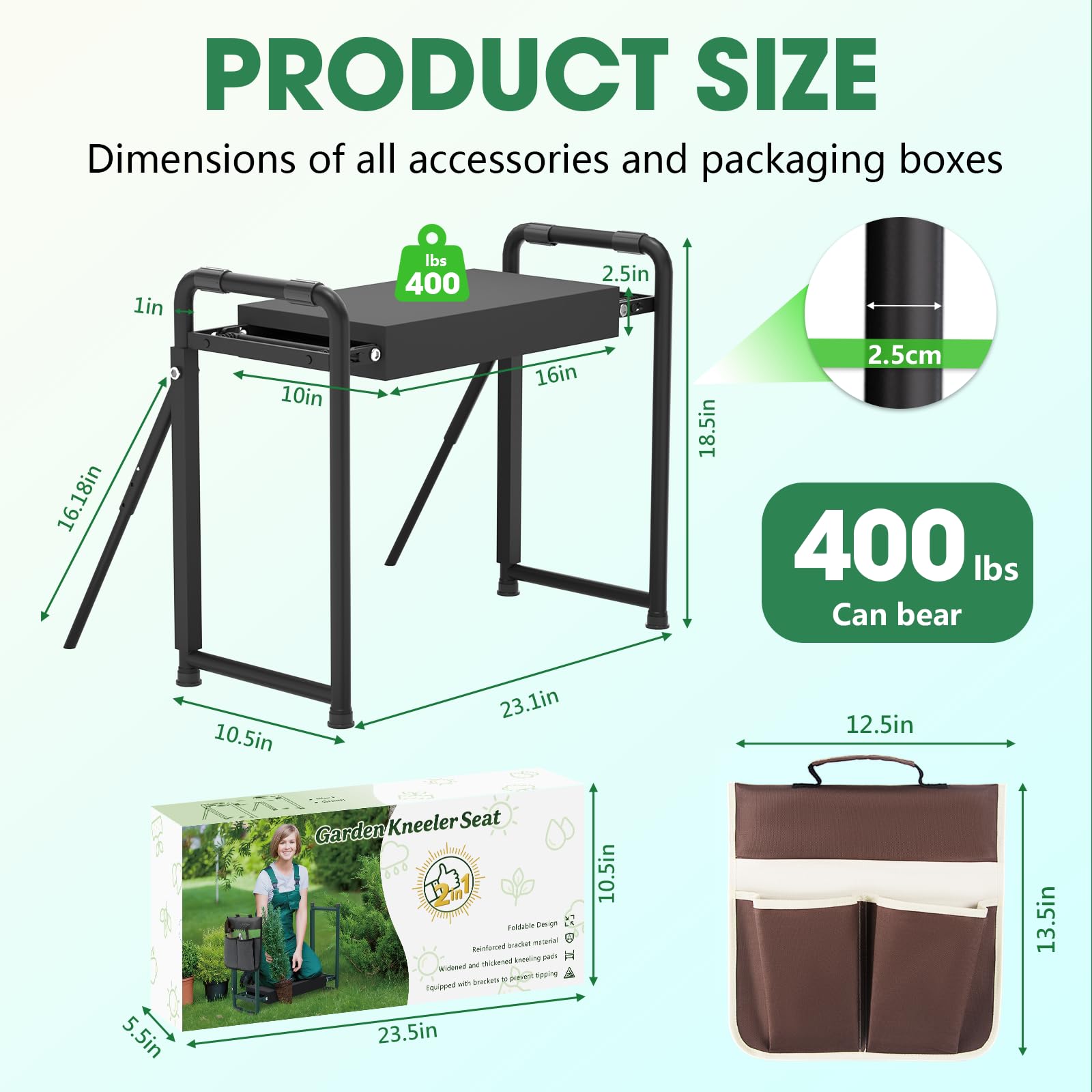 Onadak kneeler in garden lifestyle scene helping comfortable weeding