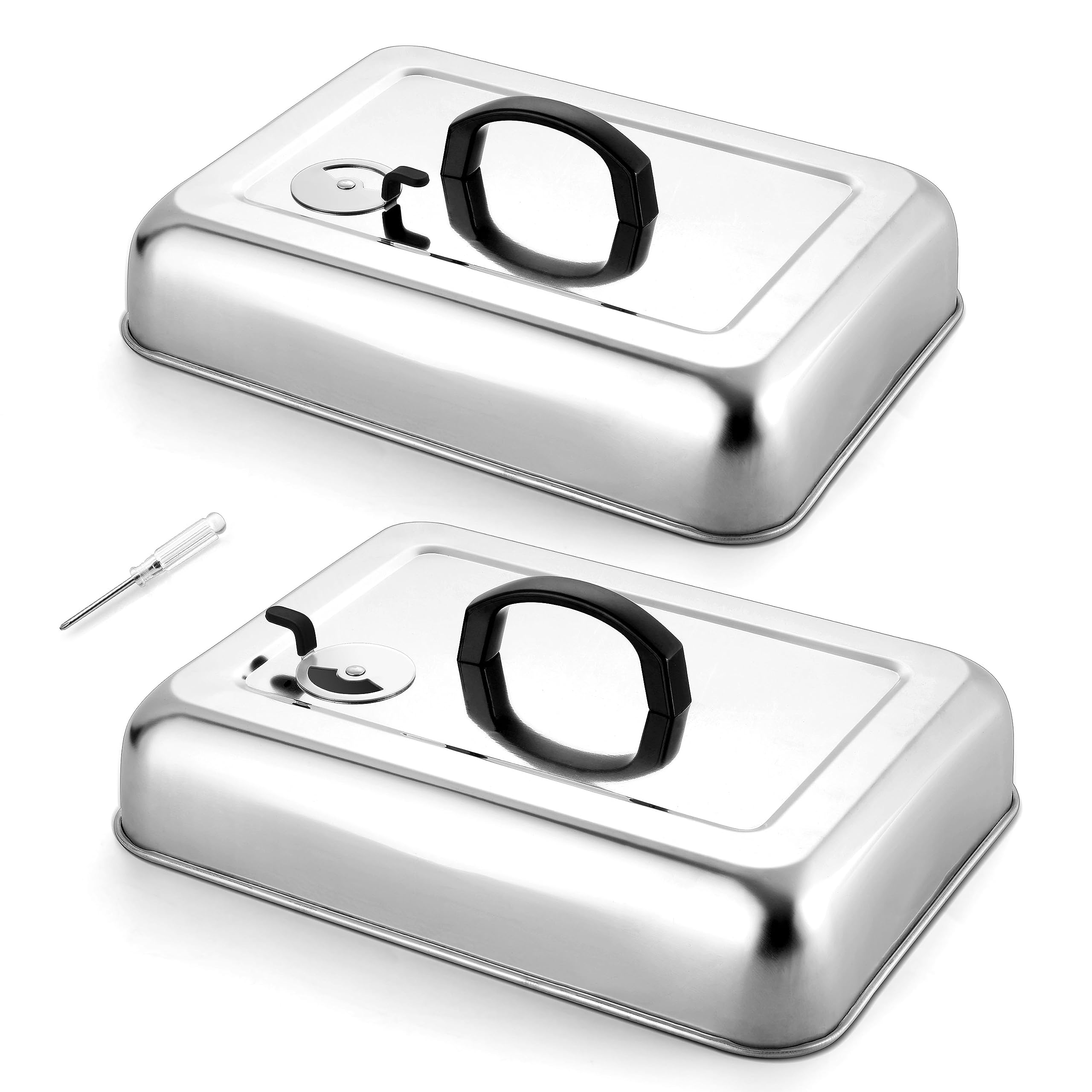 Onader front view of rectangular basting covers showing size and coverage benefits
