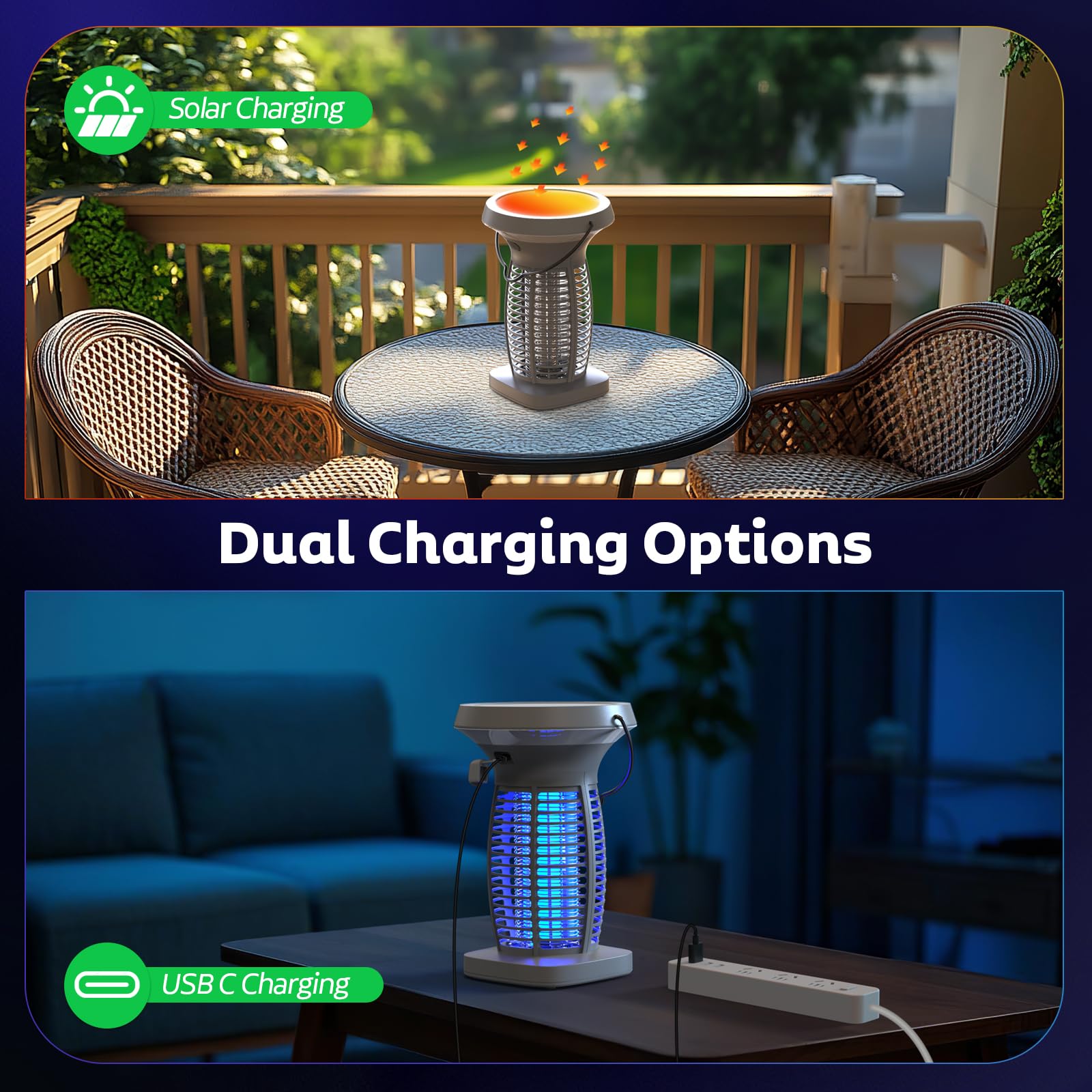 OnBeam close-up of shock grid demonstrating powerful insect elimination