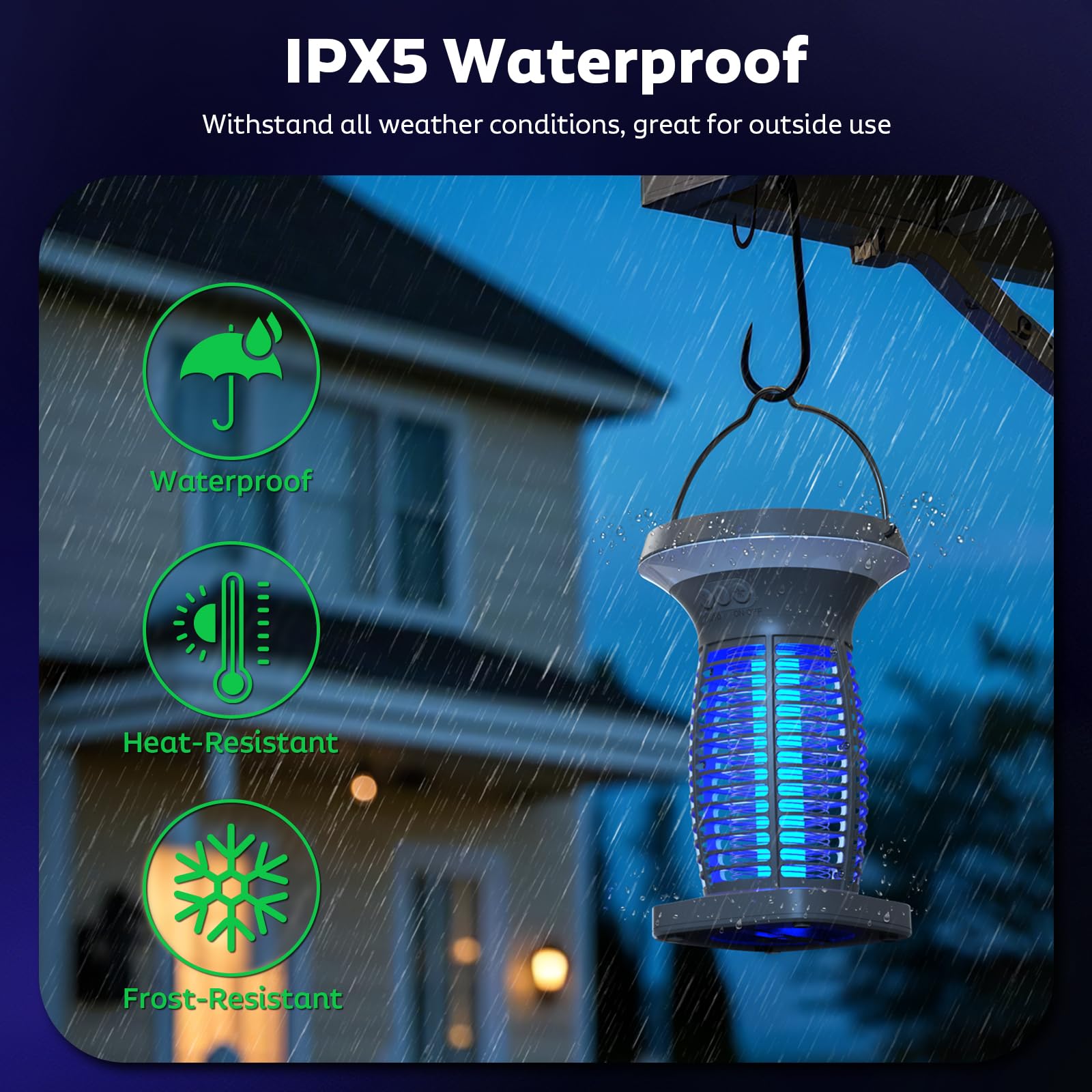 OnBeam nightlight mode on porch providing soft safe illumination